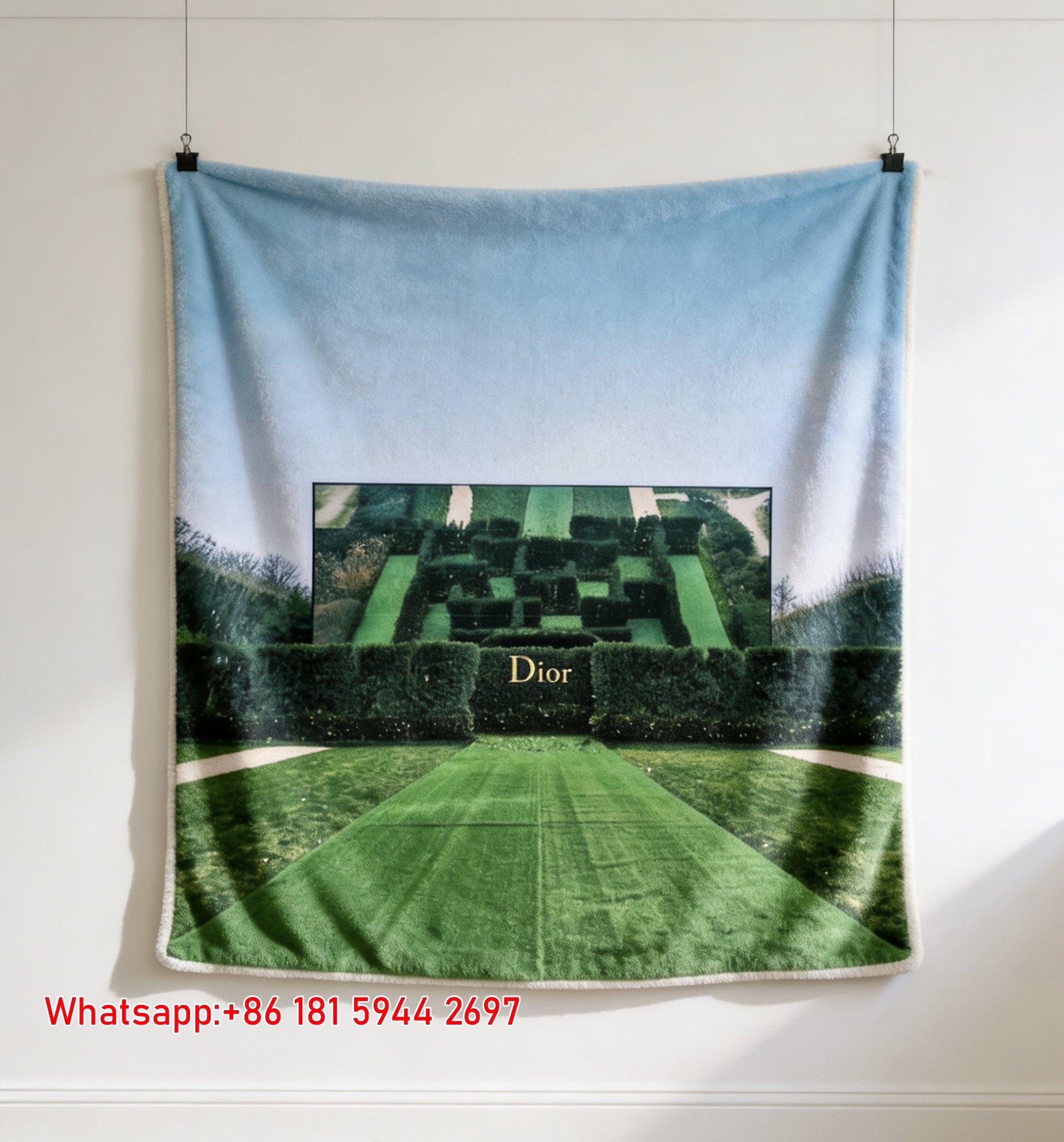 Dior Garden Landscape Flannel Sofa Blanket D302